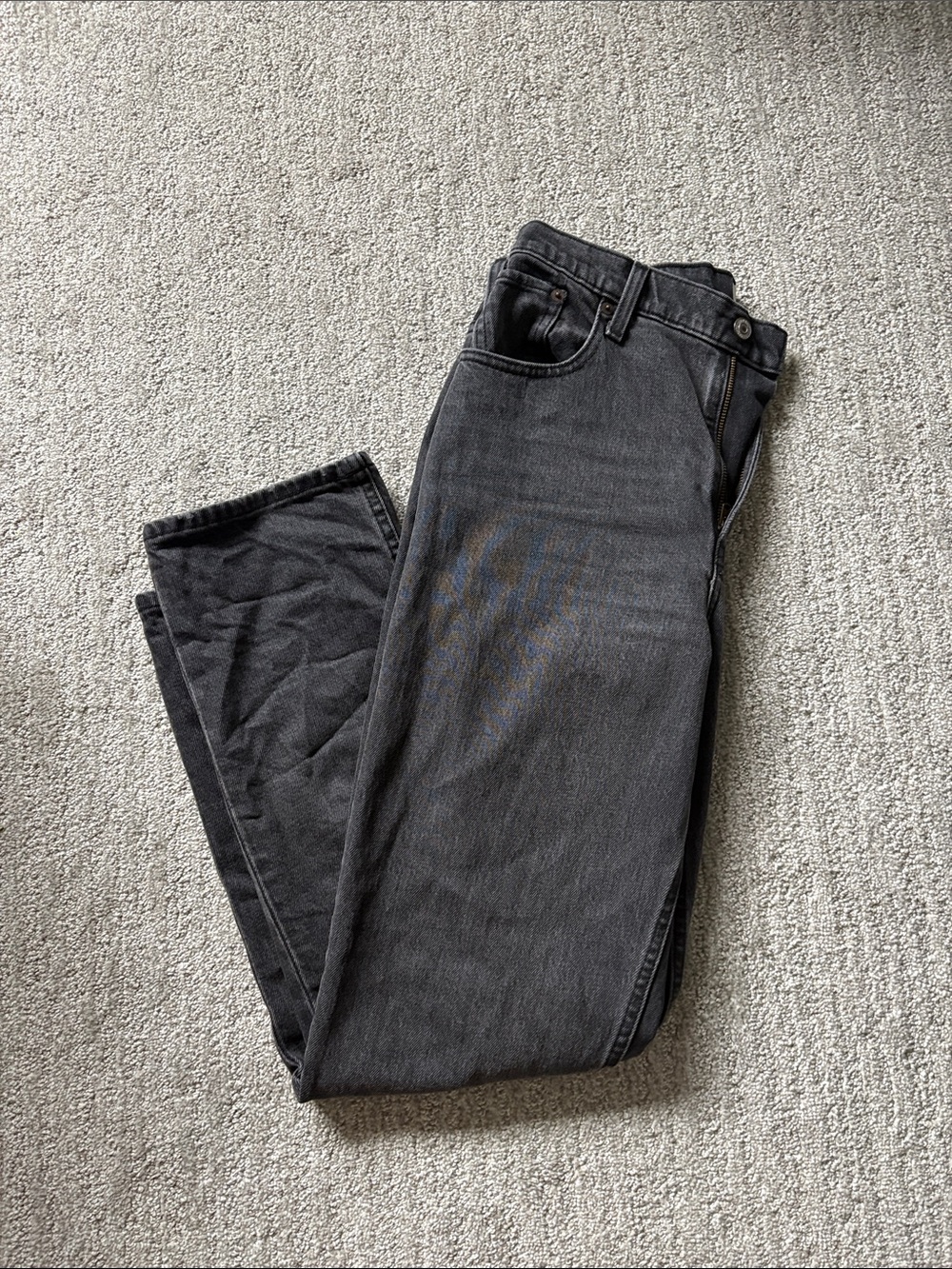 Abercrombie & Fitch Women's Straight Jeans in Charcoal Black